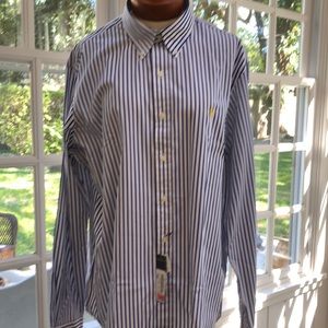 NEW Ralph Lauren men’s long sleeve shirt button down shirt. Navy & white stripe.